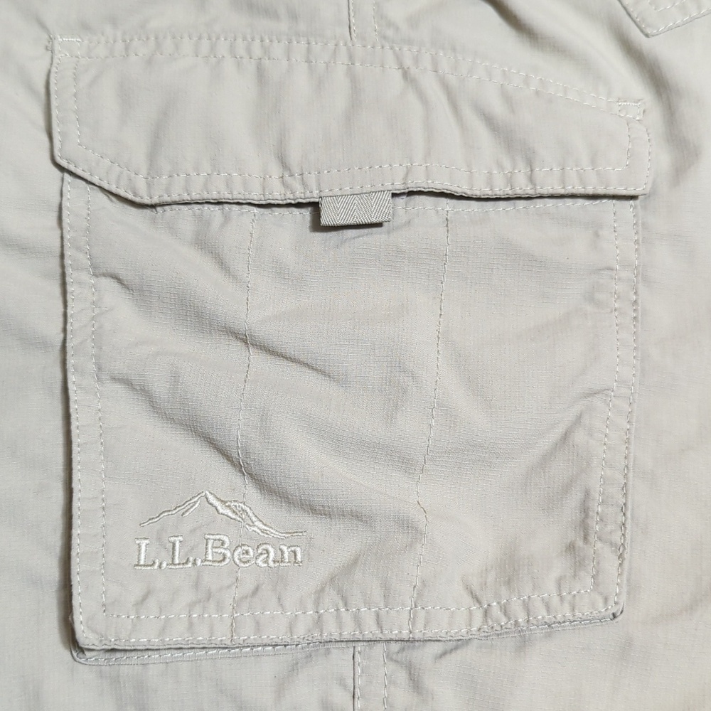 L.L. Bean Men's Cresta Cargo Hiking Shorts Size Med-Reg in Khaki Tan 100% Nylon - Picture 5 of 9